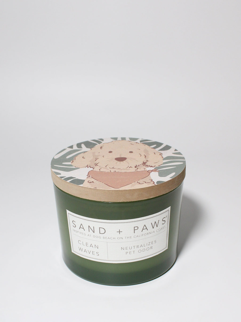 Sand + Paws Clean Waves 12 oz aromatic scented candle