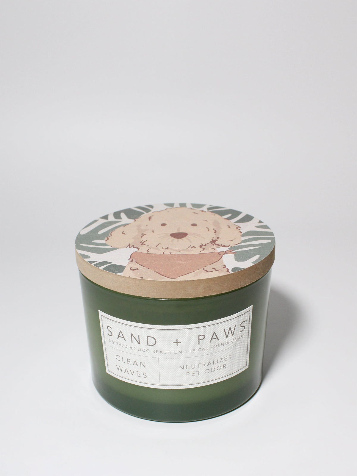 Sand + Paws Clean Waves 12 oz aromatic scented candle