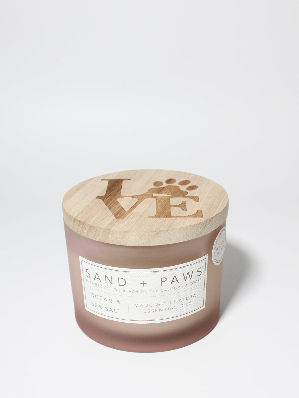 Sand + Paws Ocean & Sea Salt 12 oz aromatic scented candle
