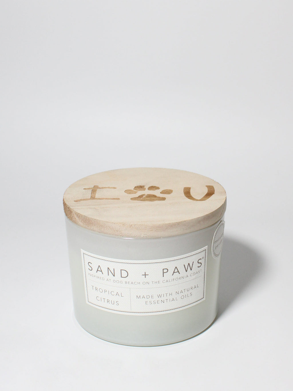 Sand + Paws Tropical Citrus 12 oz aromatic scented candle
