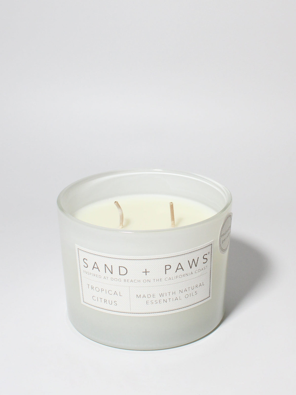Sand + Paws Tropical Citrus 12 oz aromatic scented candle