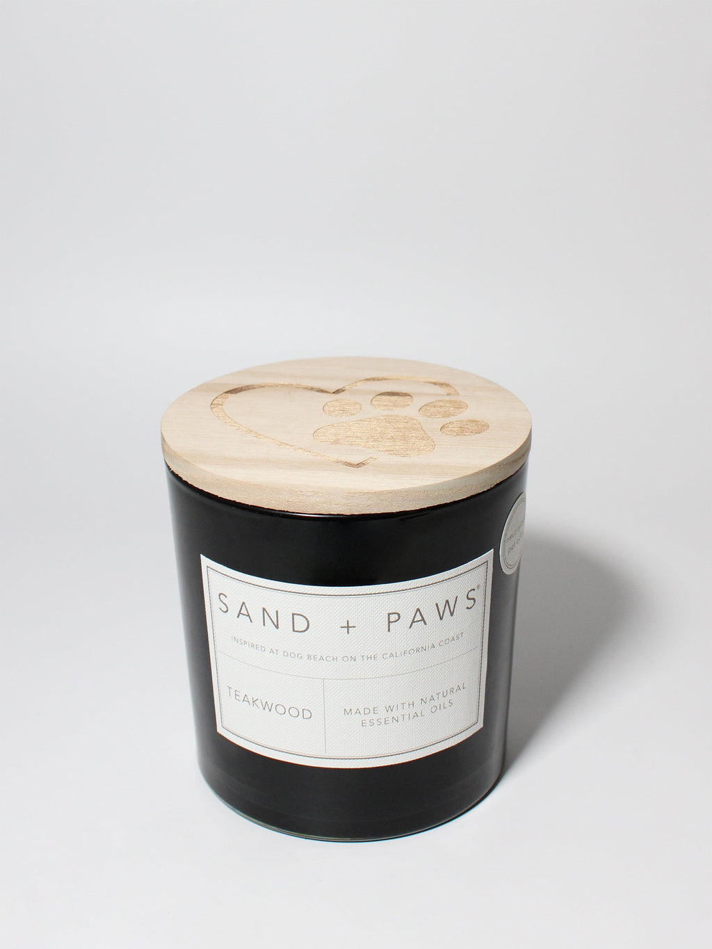 Sand + Paws Teakwood 21 oz aromatic scented candle