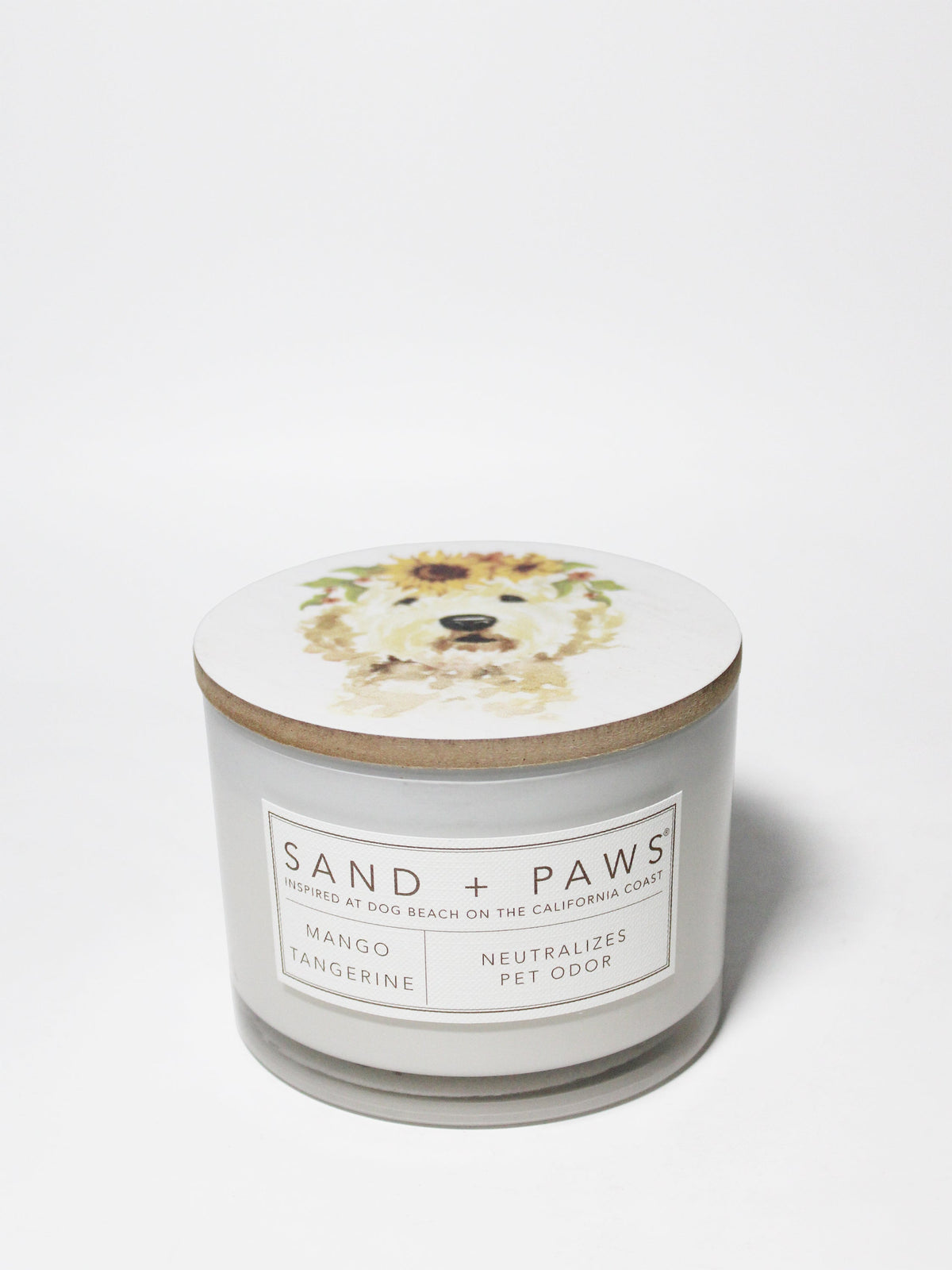 Sand + Paws Mango Tangerine 12 oz aromatic scented candle