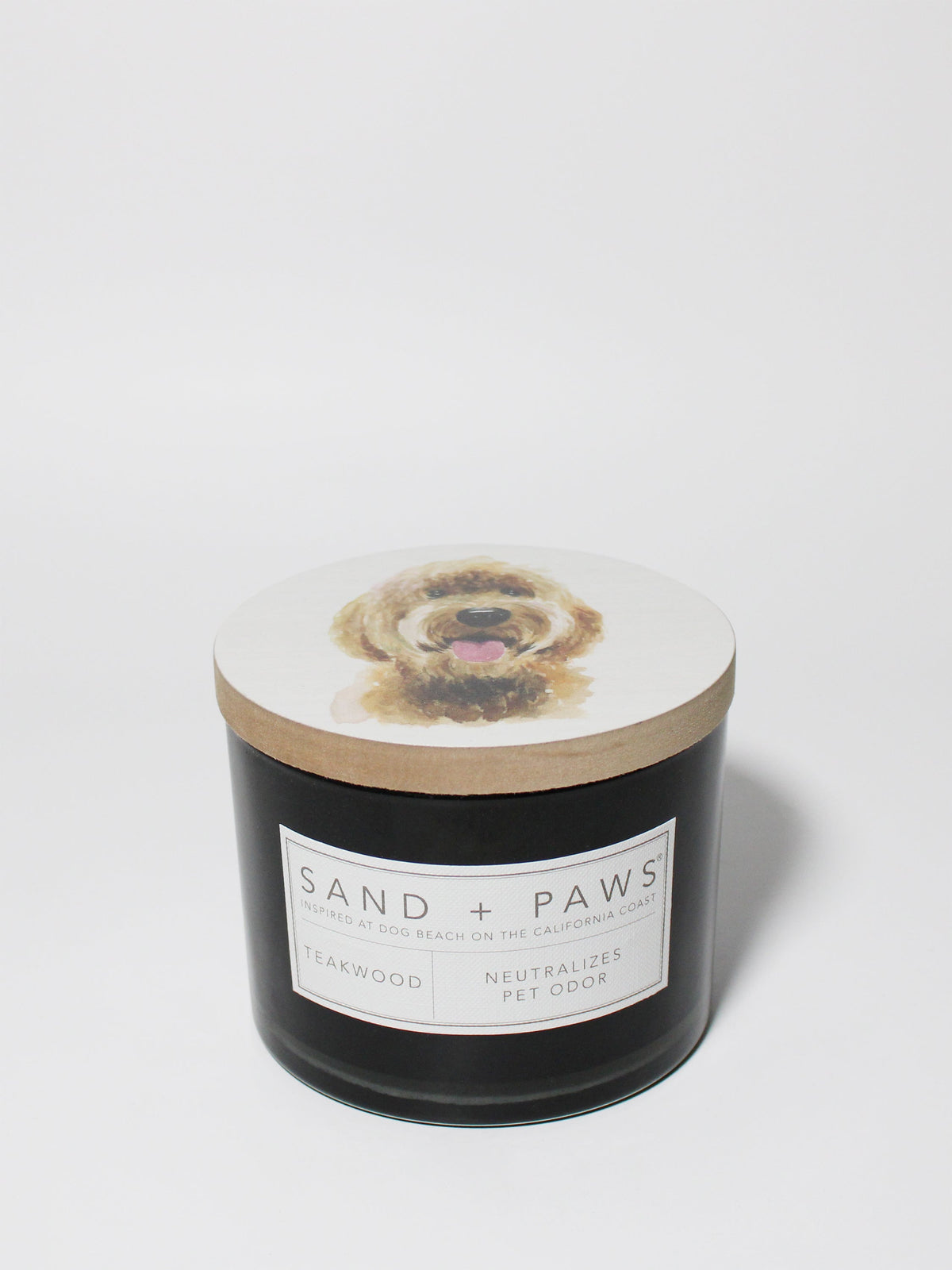Sand + Paws Teakwood 12 oz aromatic scented candle