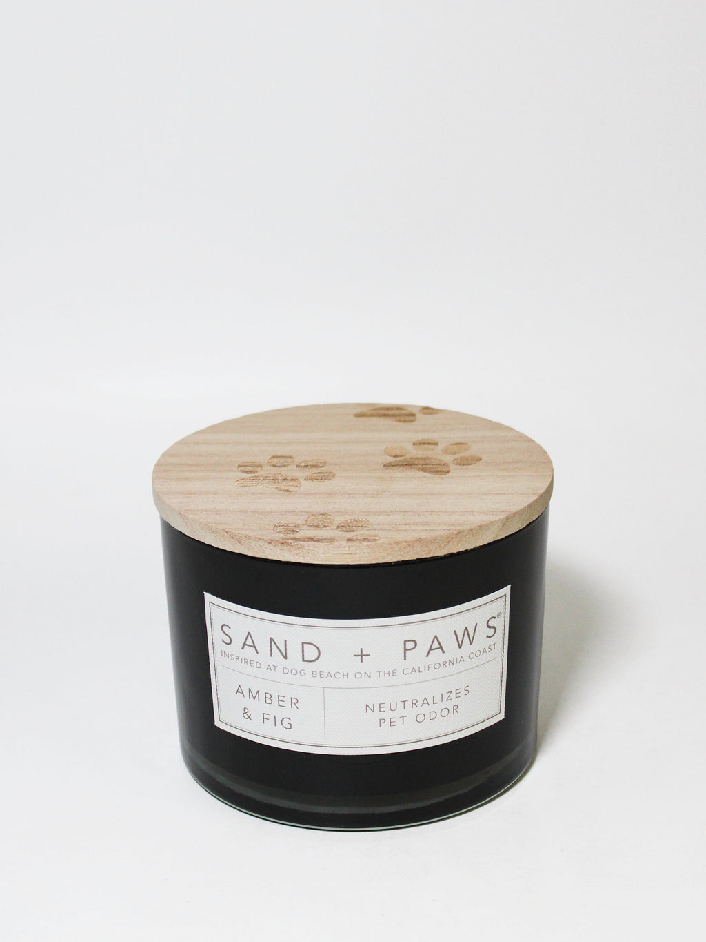 Sand + Paws Amber & Fig 12 oz aromatic scented candle