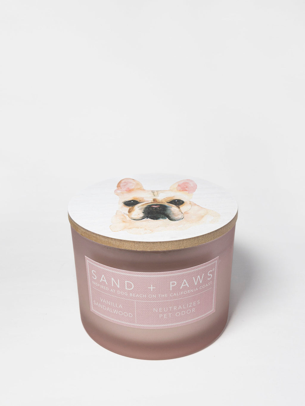 Sand + Paws Vanilla Sandalwood 12 oz aromatic scented candle
