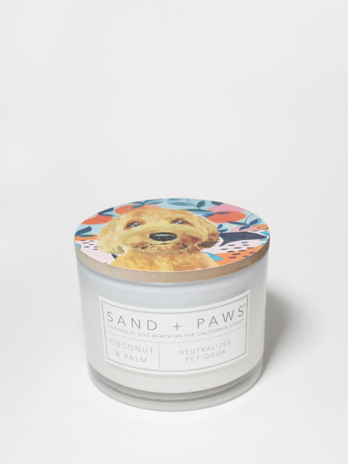 Sand + Paws Coconut & Palm 12 oz aromatic scented candle