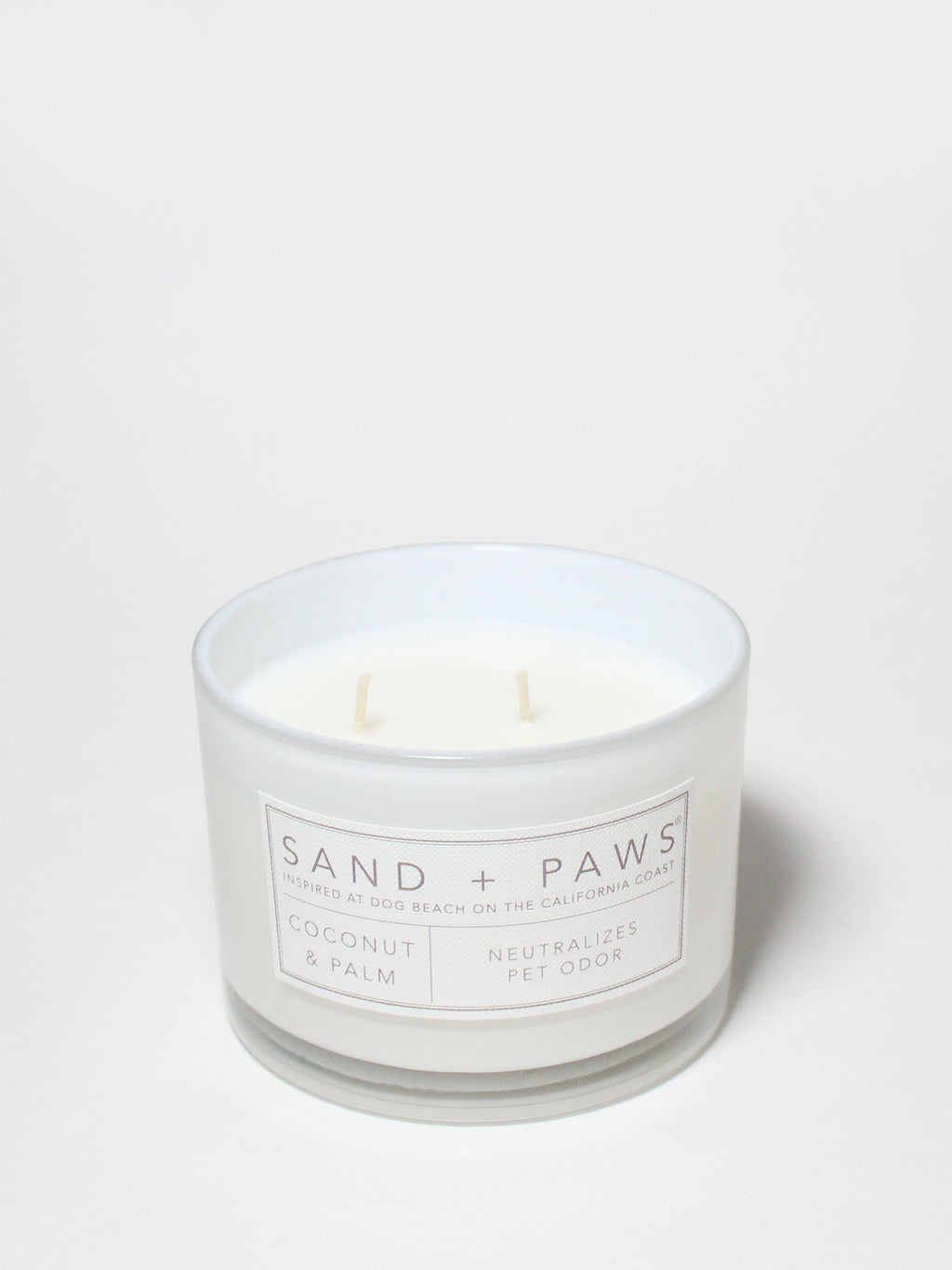 Sand + Paws Coconut & Palm 12 oz aromatic scented candle