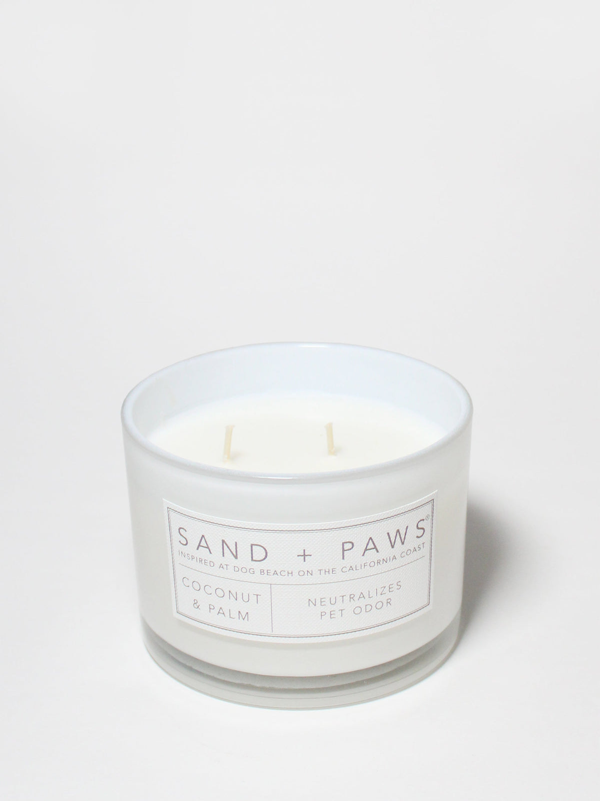 Sand + Paws Coconut & Palm 12 oz aromatic scented candle