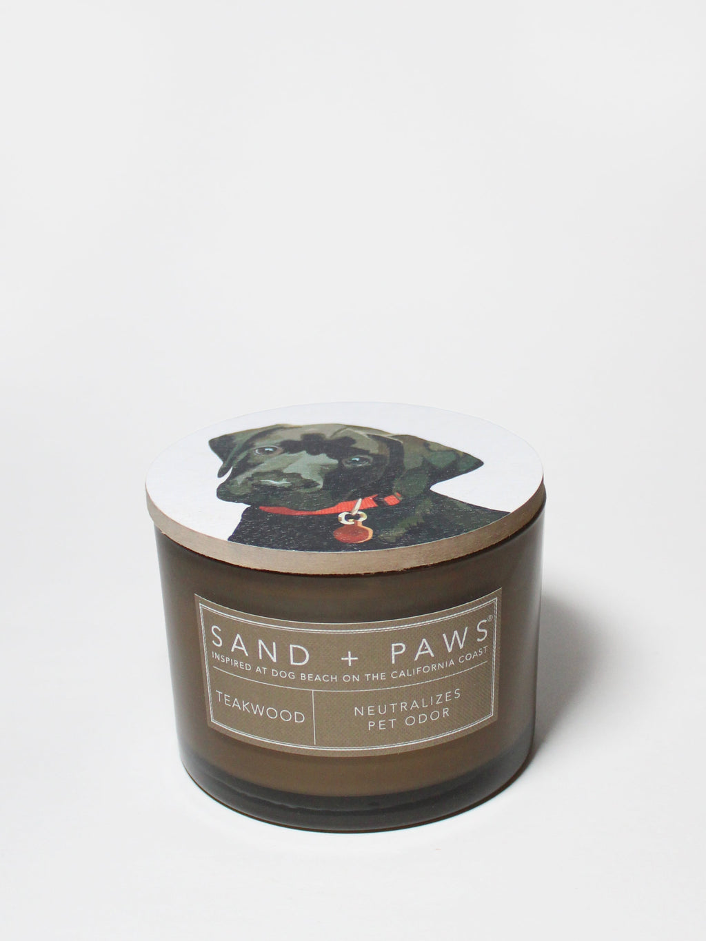 Sand + Paws Teakwood 12 oz aromatic scented candle