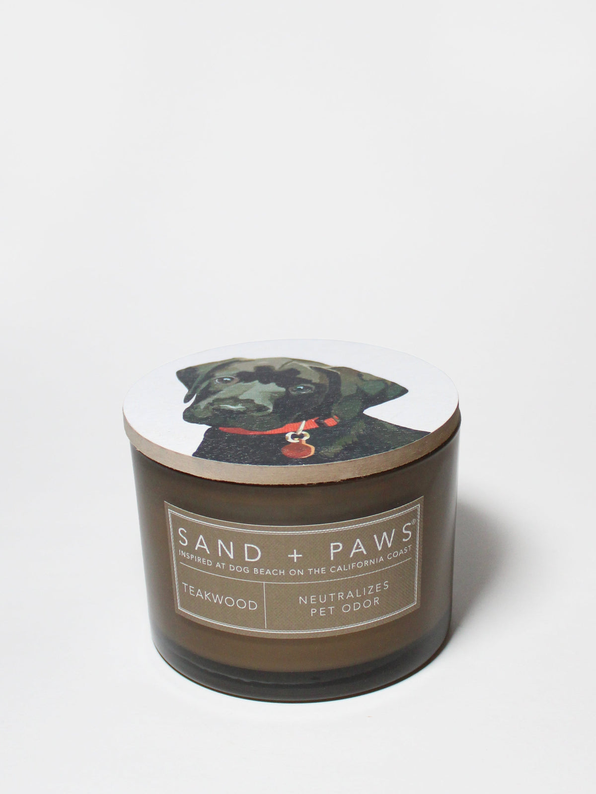 Sand + Paws Teakwood 12 oz aromatic scented candle