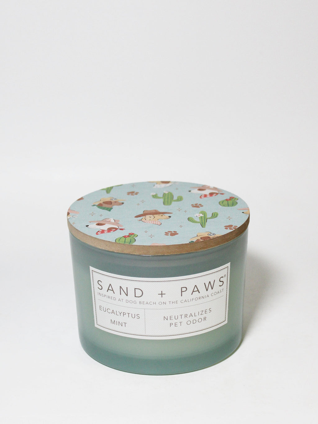 Sand + Paws Eucalyptus Mint 12 oz aromatic scented candle