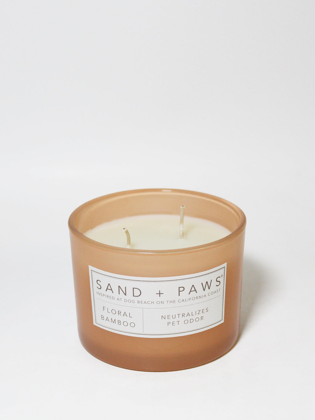 Sand + Paws Floral Bamboo 12 oz aromatic scented candle