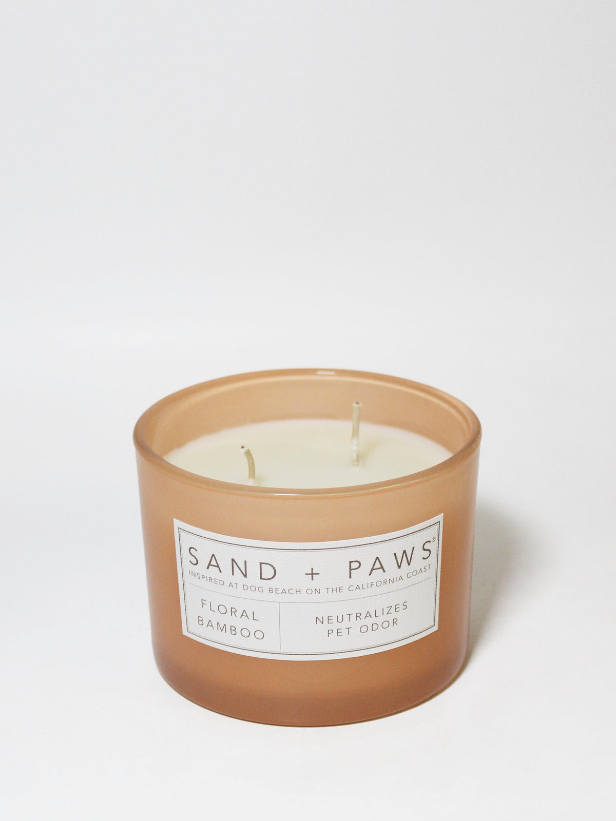 Sand + Paws Floral Bamboo 12 oz aromatic scented candle