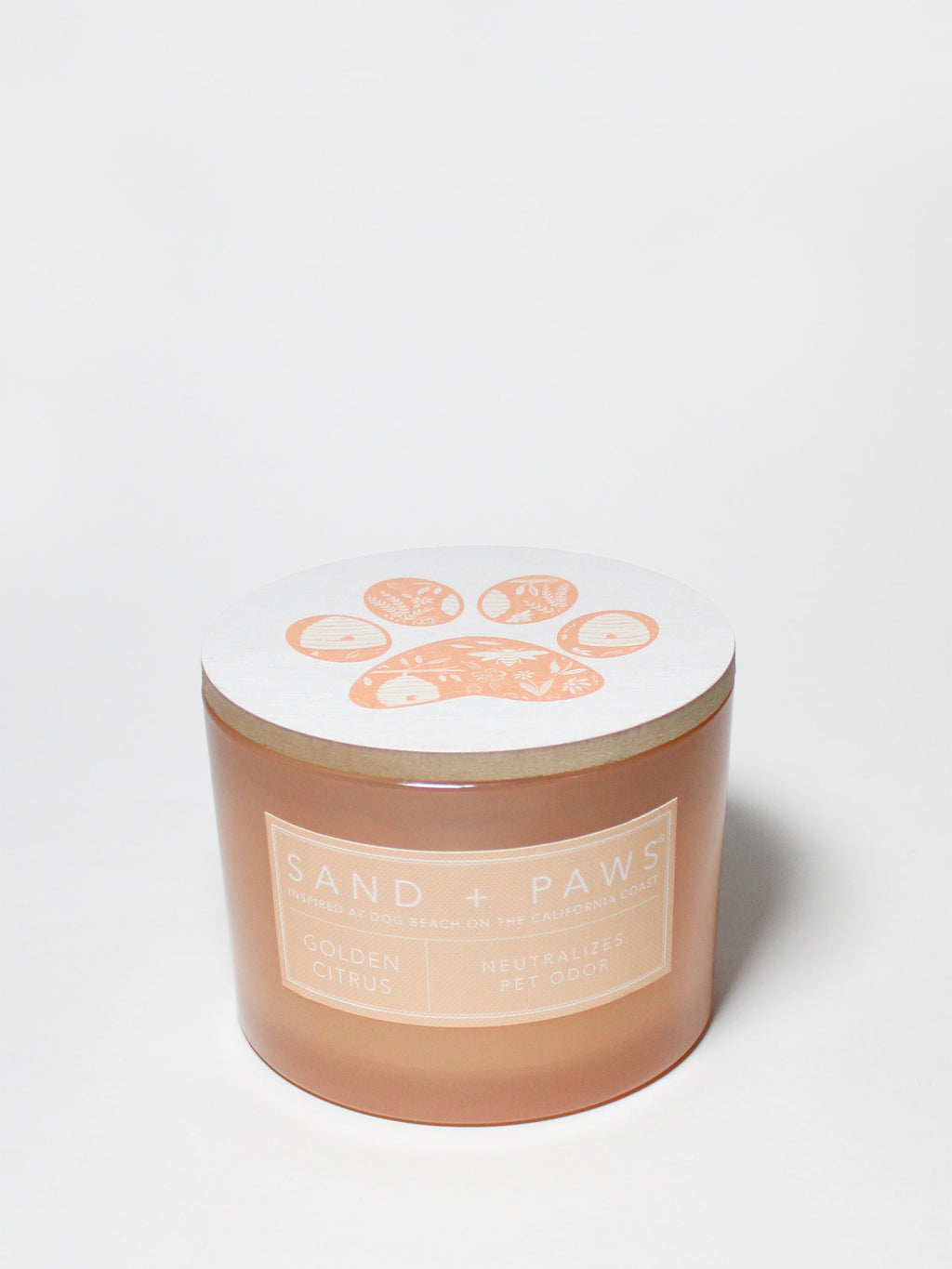 Sand + Paws Golden Citrus 12 oz aromatic scented candle