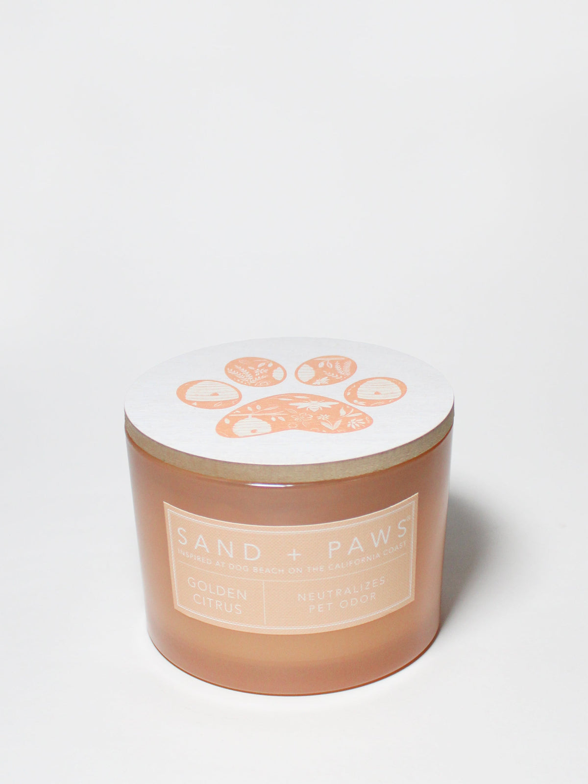 Sand + Paws Golden Citrus 12 oz aromatic scented candle