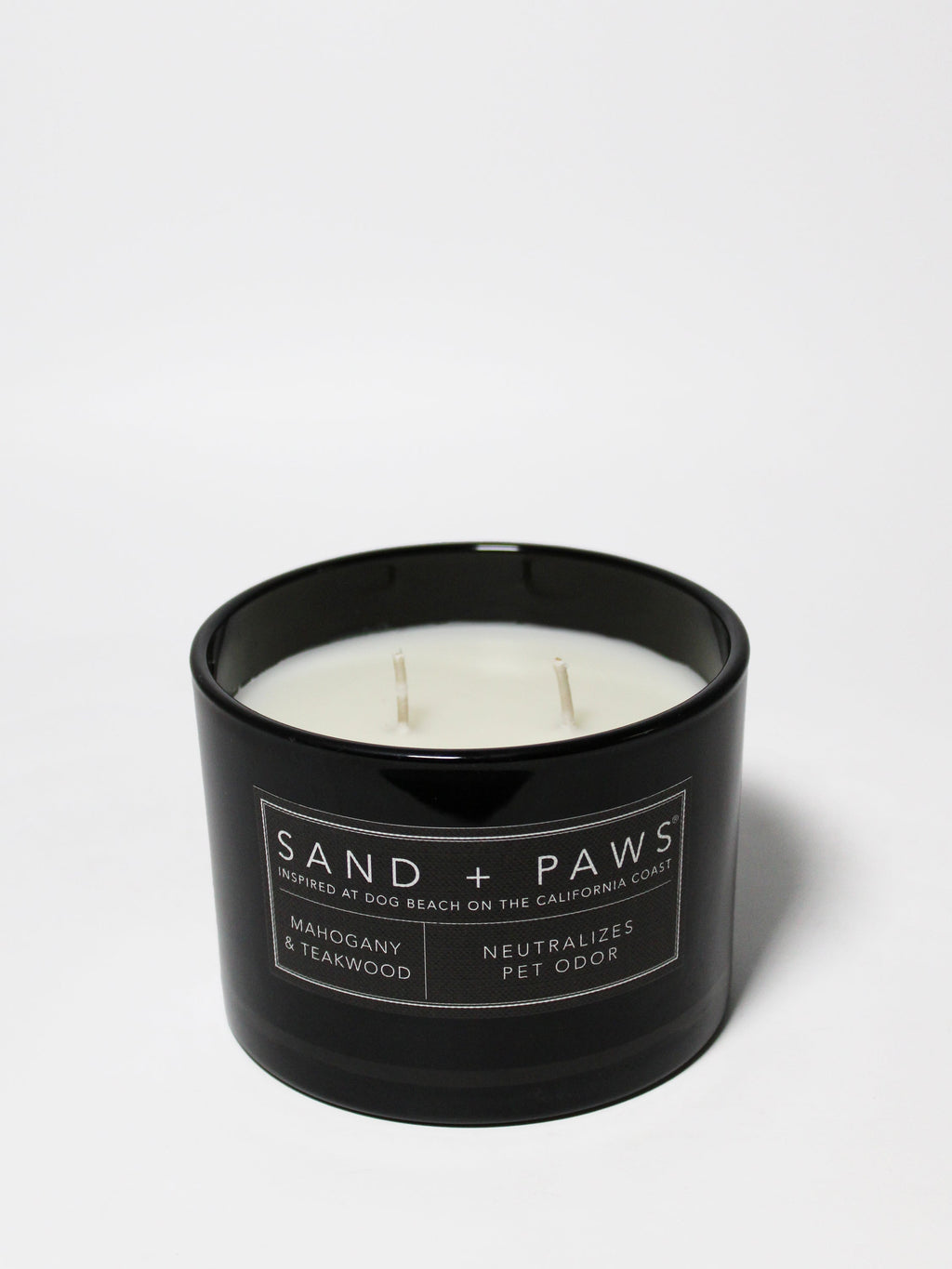 Sand + Paws Mahogany & Teakwood 12 oz aromatic scented candle