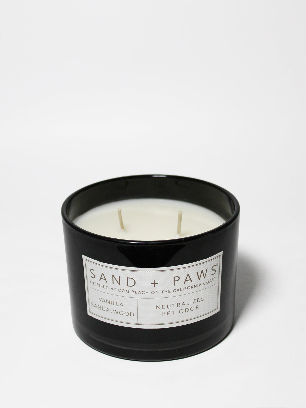 Sand + Paws Vanilla Sandalwood 12 oz aromatic scented candle