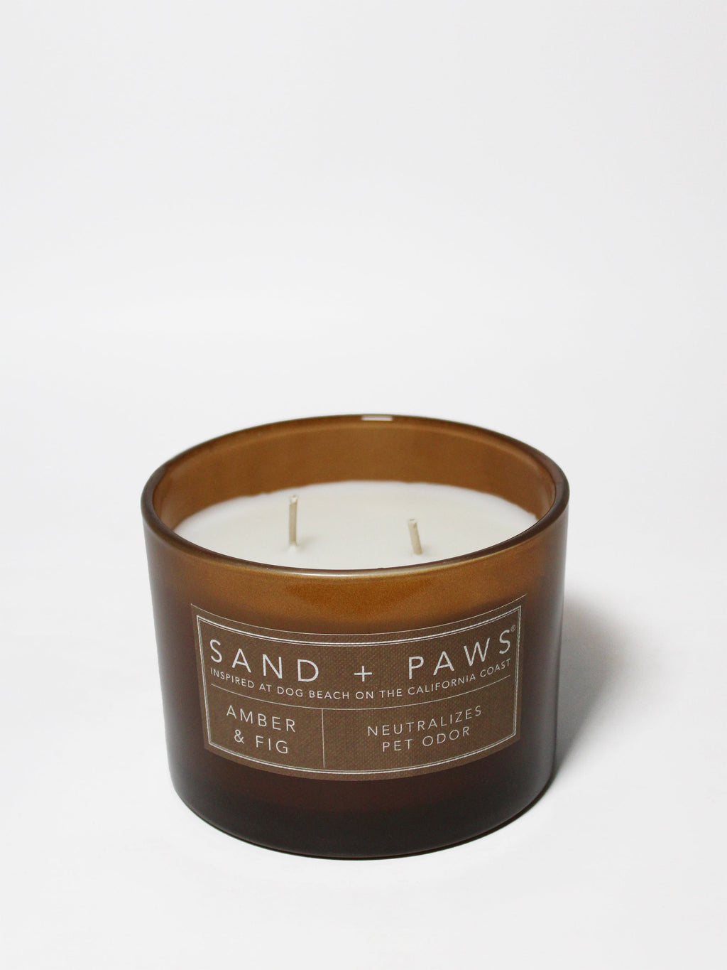 Sand + Paws Amber & Fig 12 oz aromatic scented candle