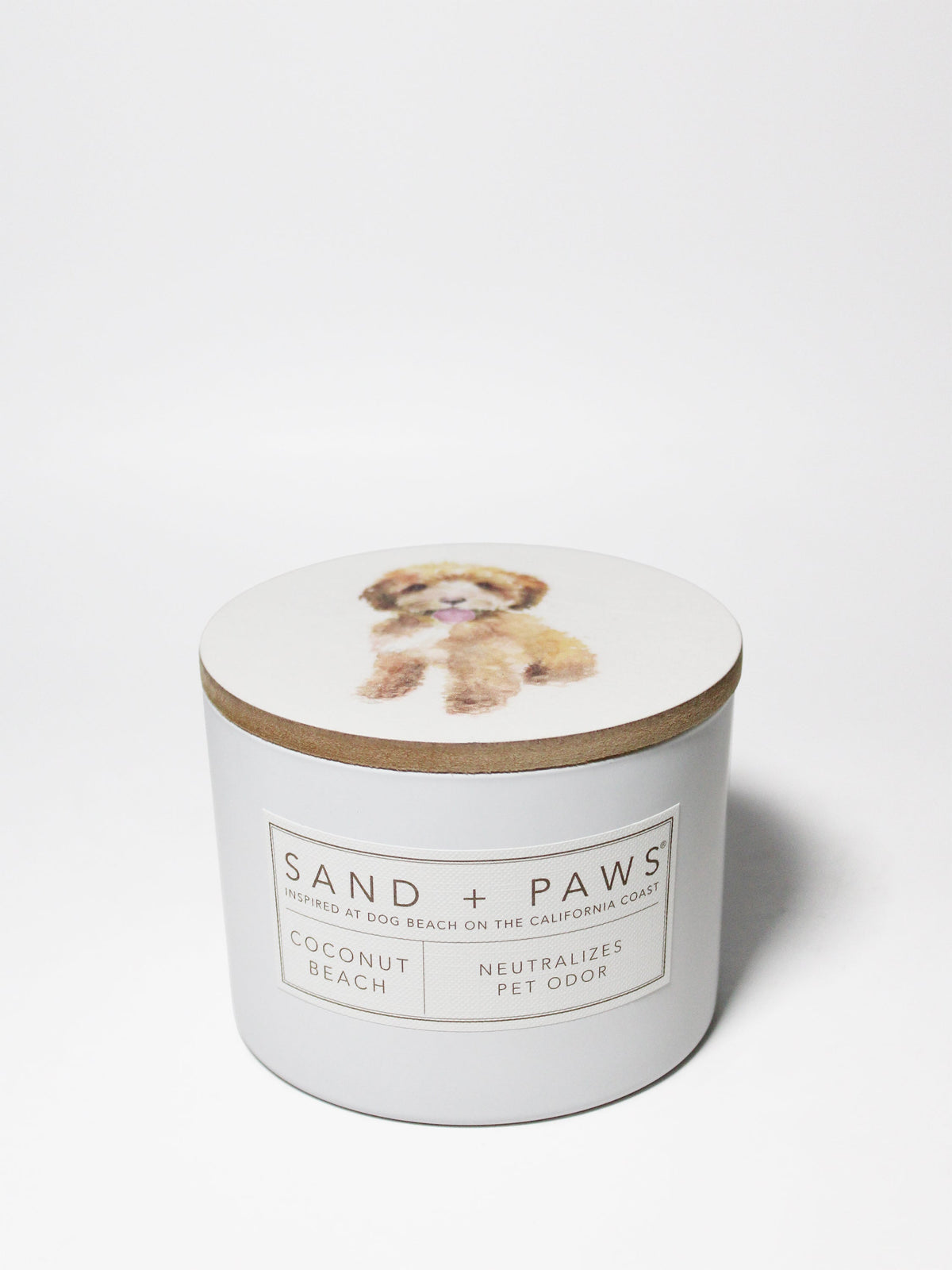 Sand + Paws Coconut Beach 12 oz aromatic scented candle
