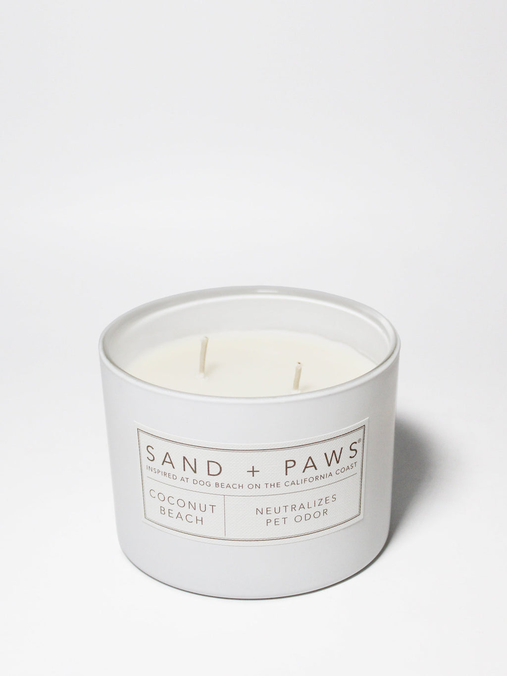 Sand + Paws Coconut Beach 12 oz aromatic scented candle