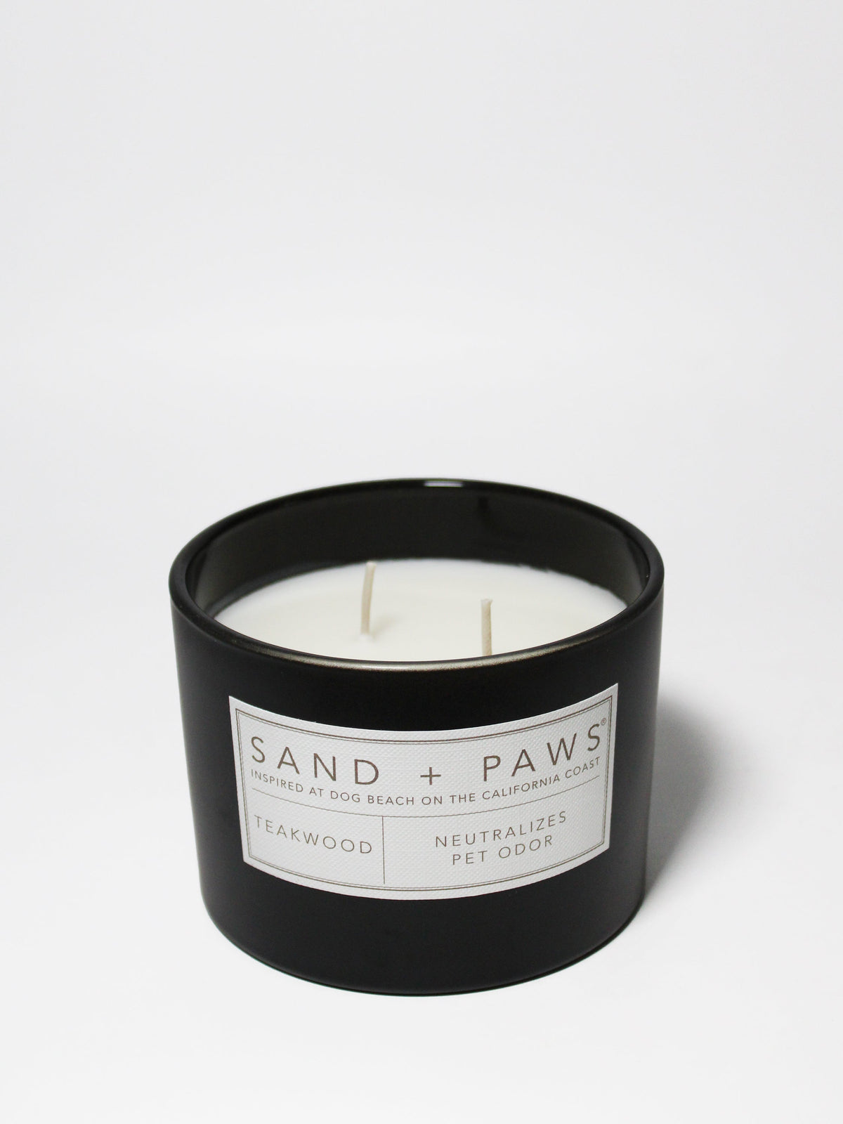 Sand + Paws Teakwood 12 oz aromatic scented candle