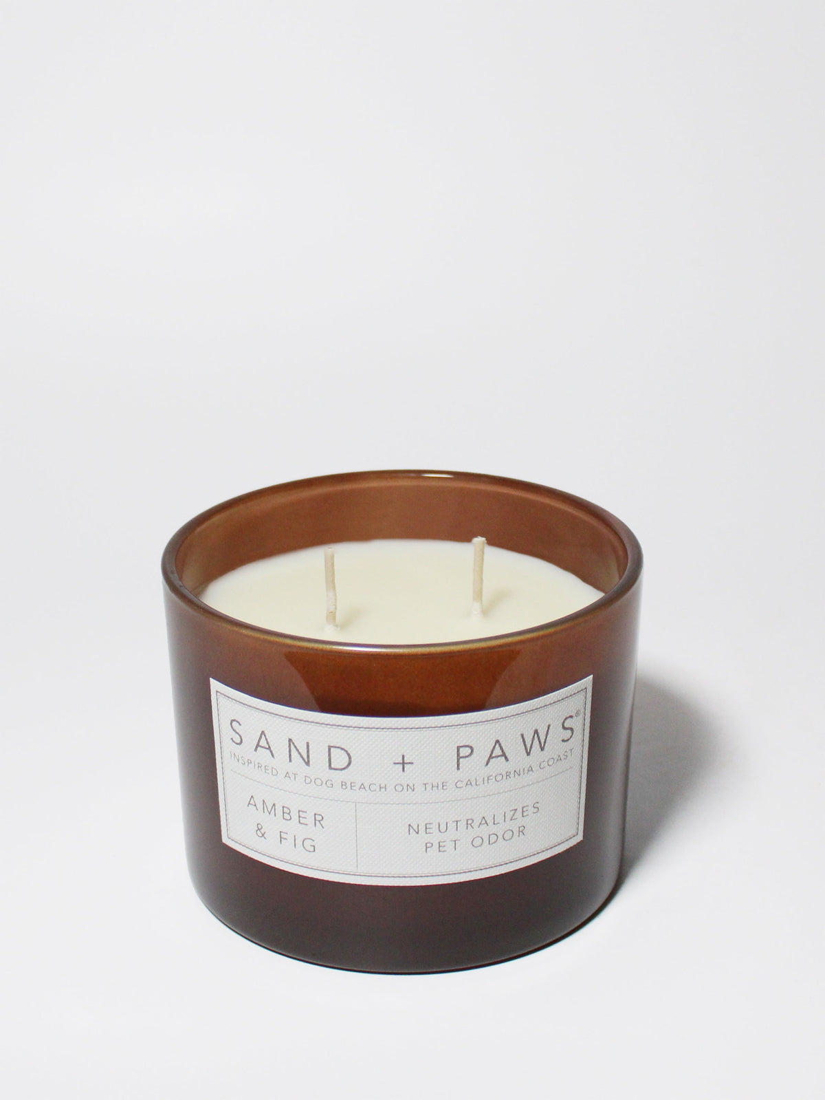 Sand + Paws Amber & Fig 12 oz aromatic scented candle