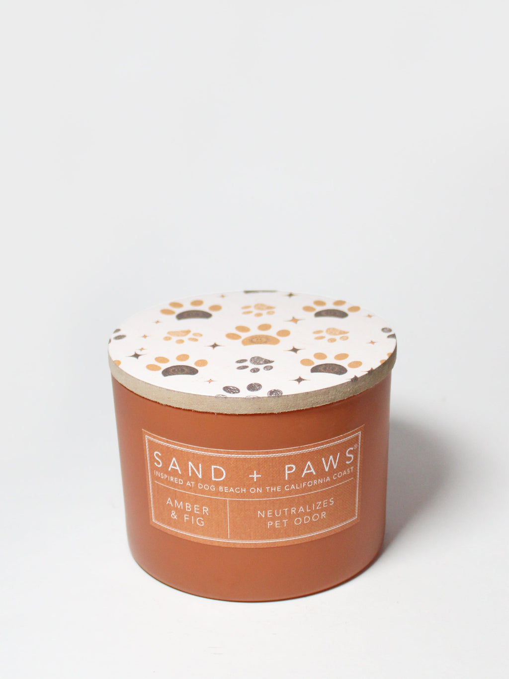 Sand + Paws Amber & Fig 12 oz aromatic scented candle