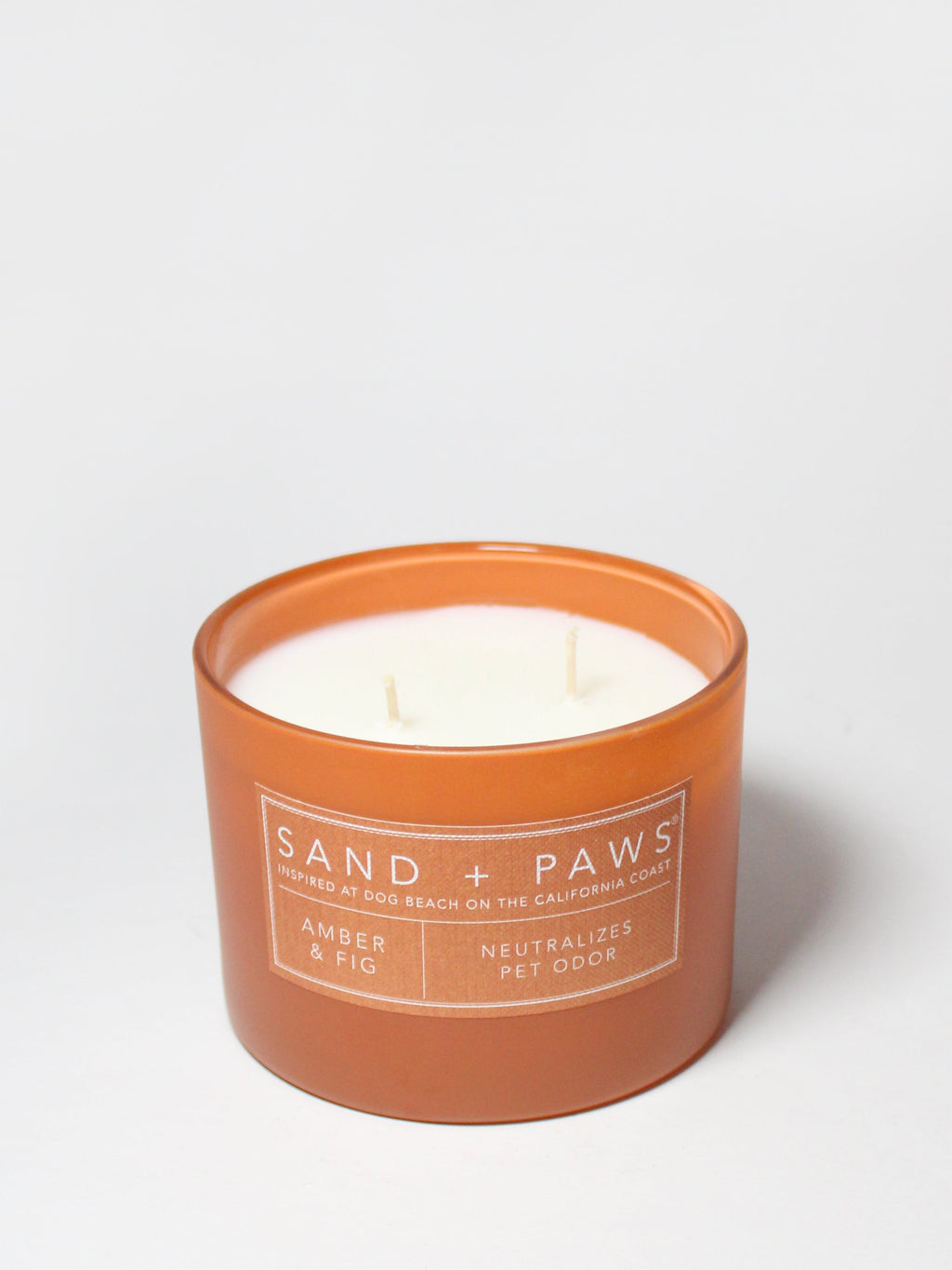 Sand + Paws Amber & Fig 12 oz aromatic scented candle