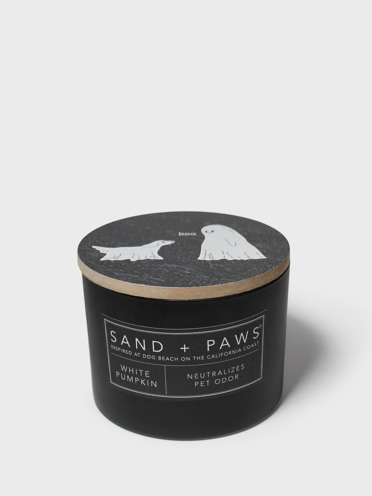 Sand + Paws White Pumpkin 12 oz aromatic scented candle
