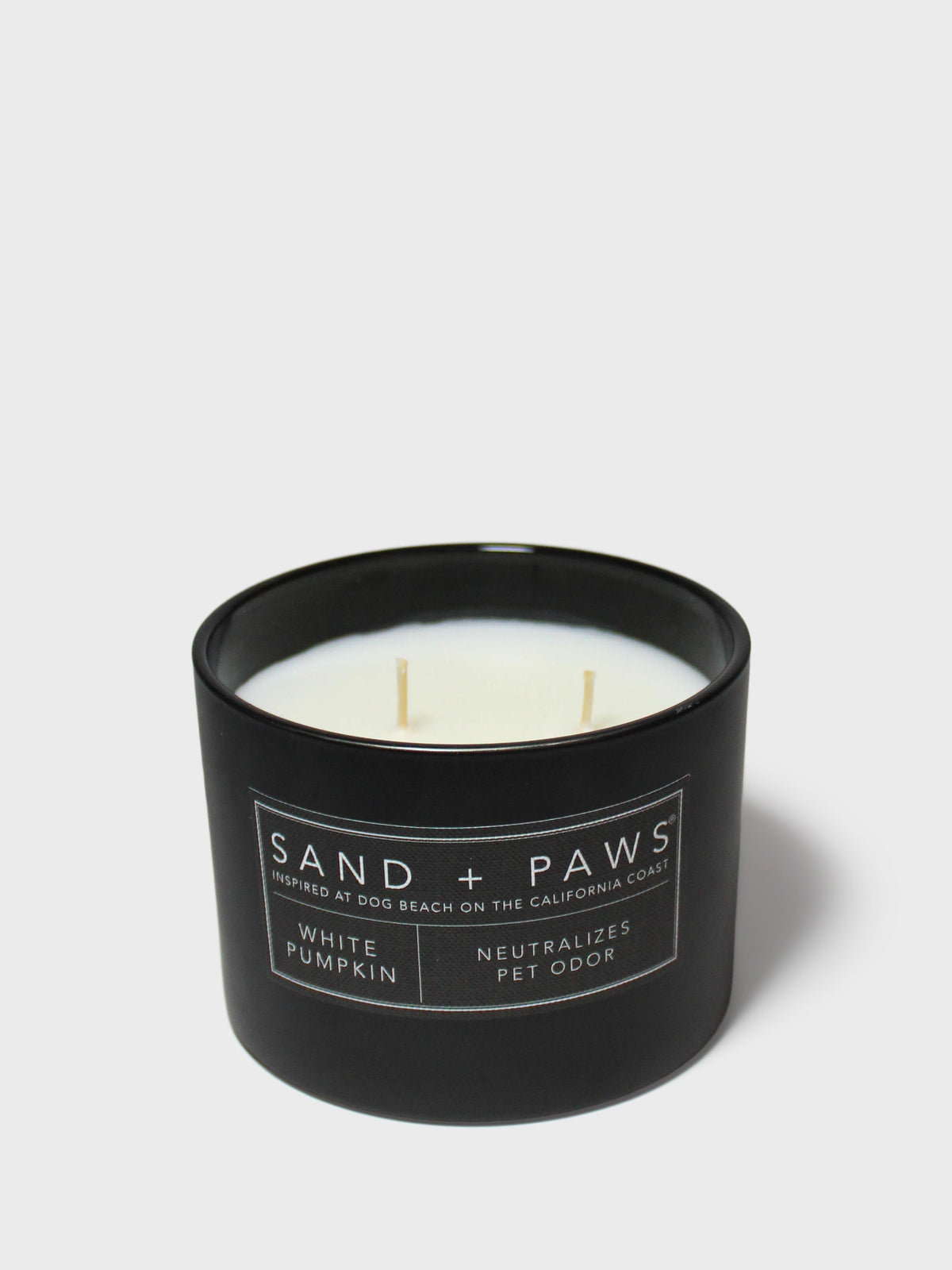 Sand + Paws White Pumpkin 12 oz aromatic scented candle