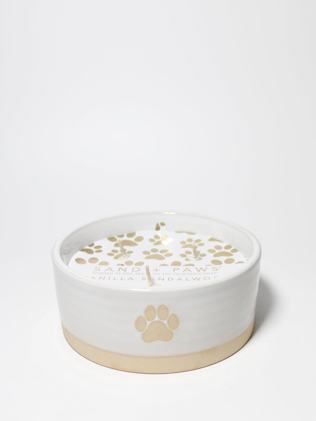Sand + Paws Vanilla Sandalwood 12 oz aromatic scented candle