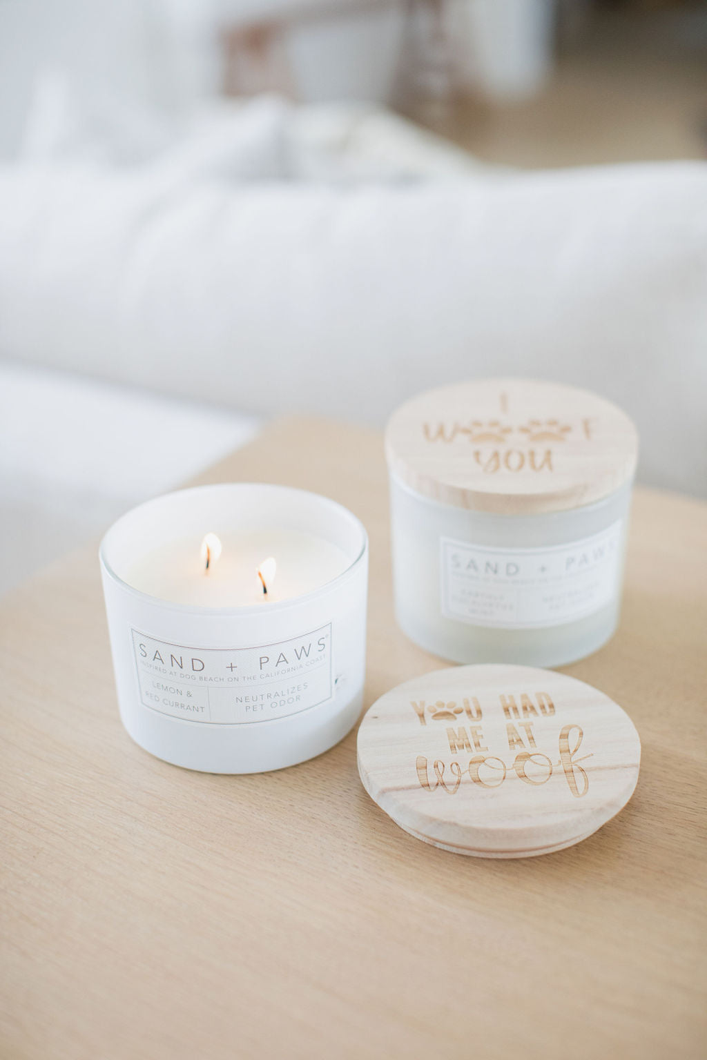 Sand + Paws Lemon & Red Currant 12 oz aromatic scented candle