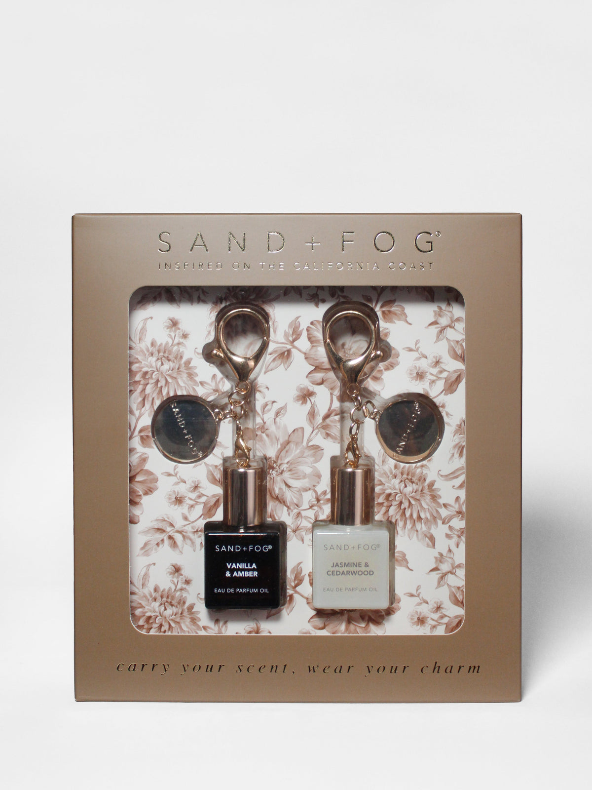 Bag Charm Curated Perfume Oil Rollerball Set - Vanilla & Amber + Jasmine & Cedarwood