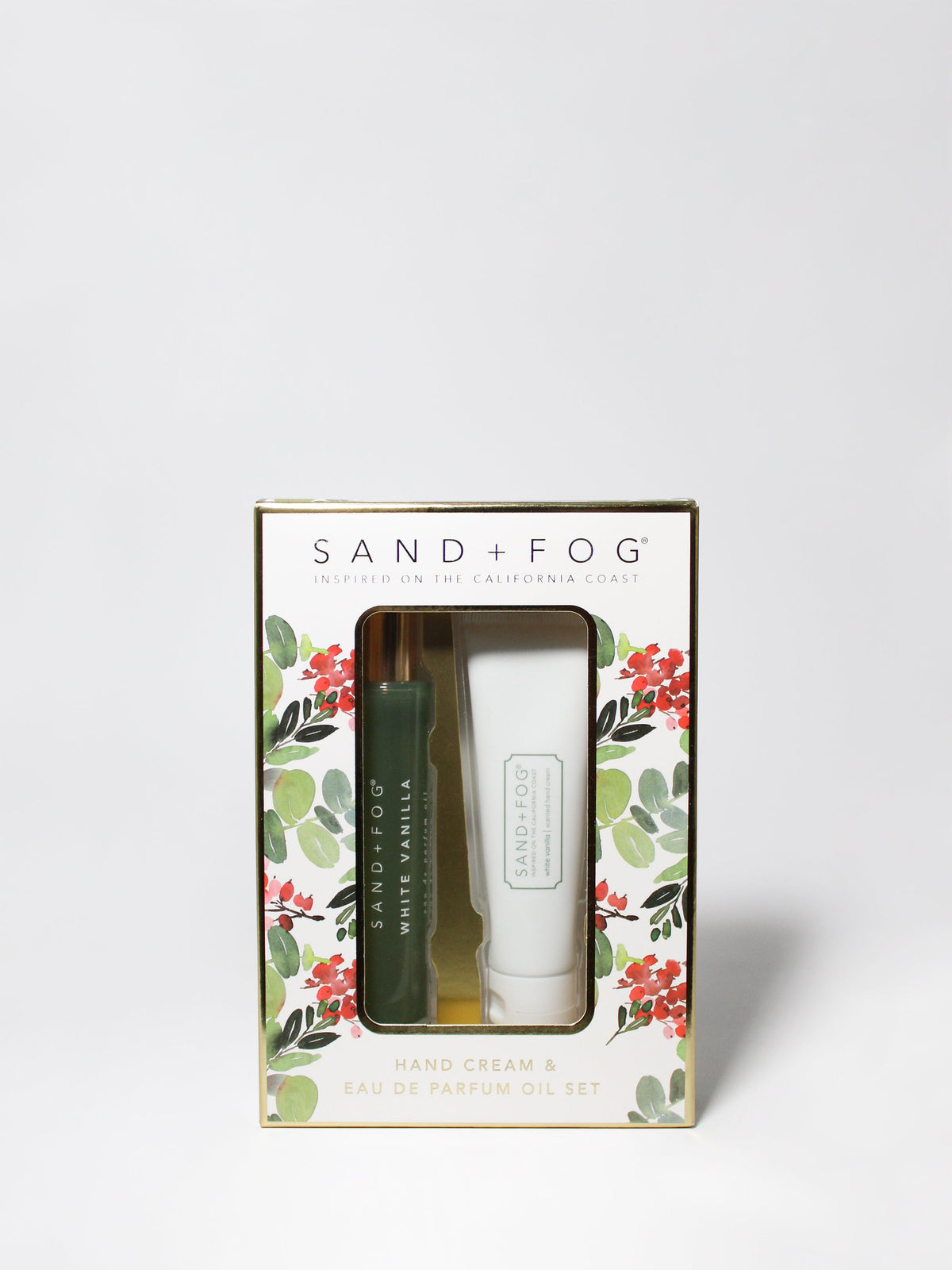 Hand Cream and Indulgent Perfume Oil Rollerball Set - White Vanilla