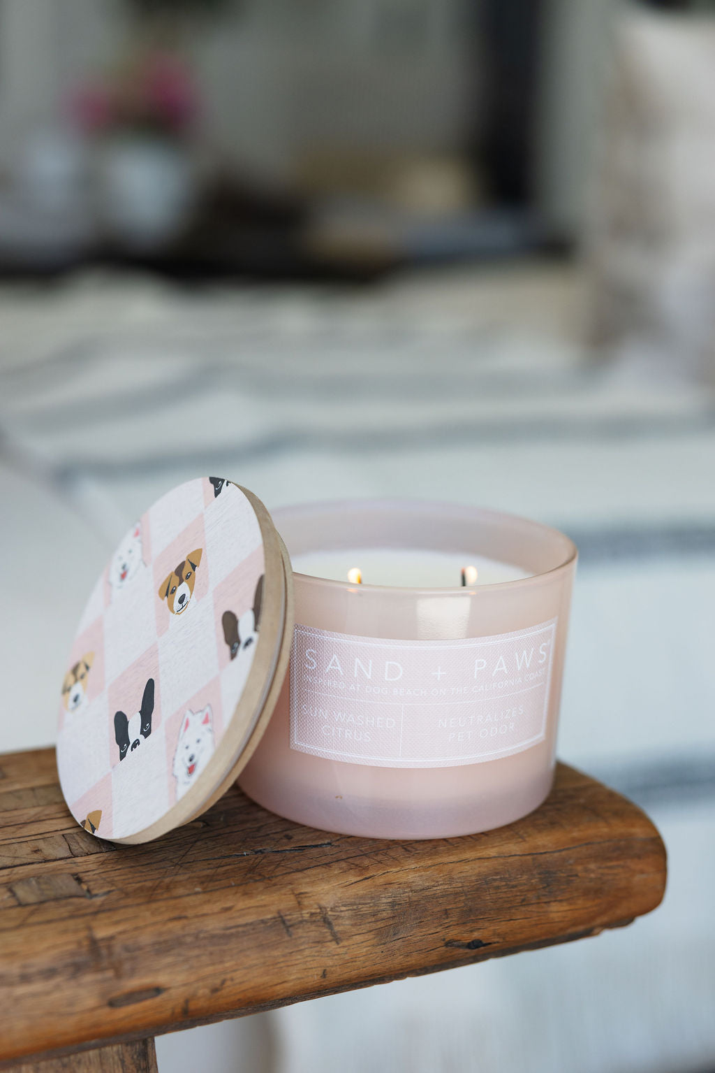 Sand + Paws Sun Washed Citrus 12 oz aromatic scented candle