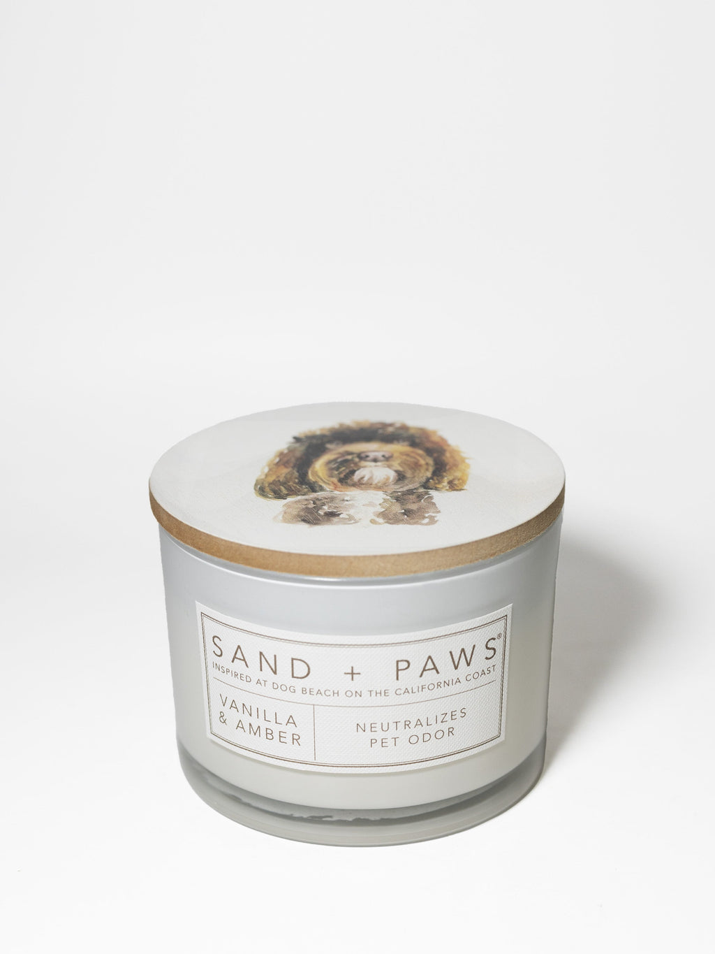 Sand + Paws Vanilla & Amber 12 oz aromatic scented candle