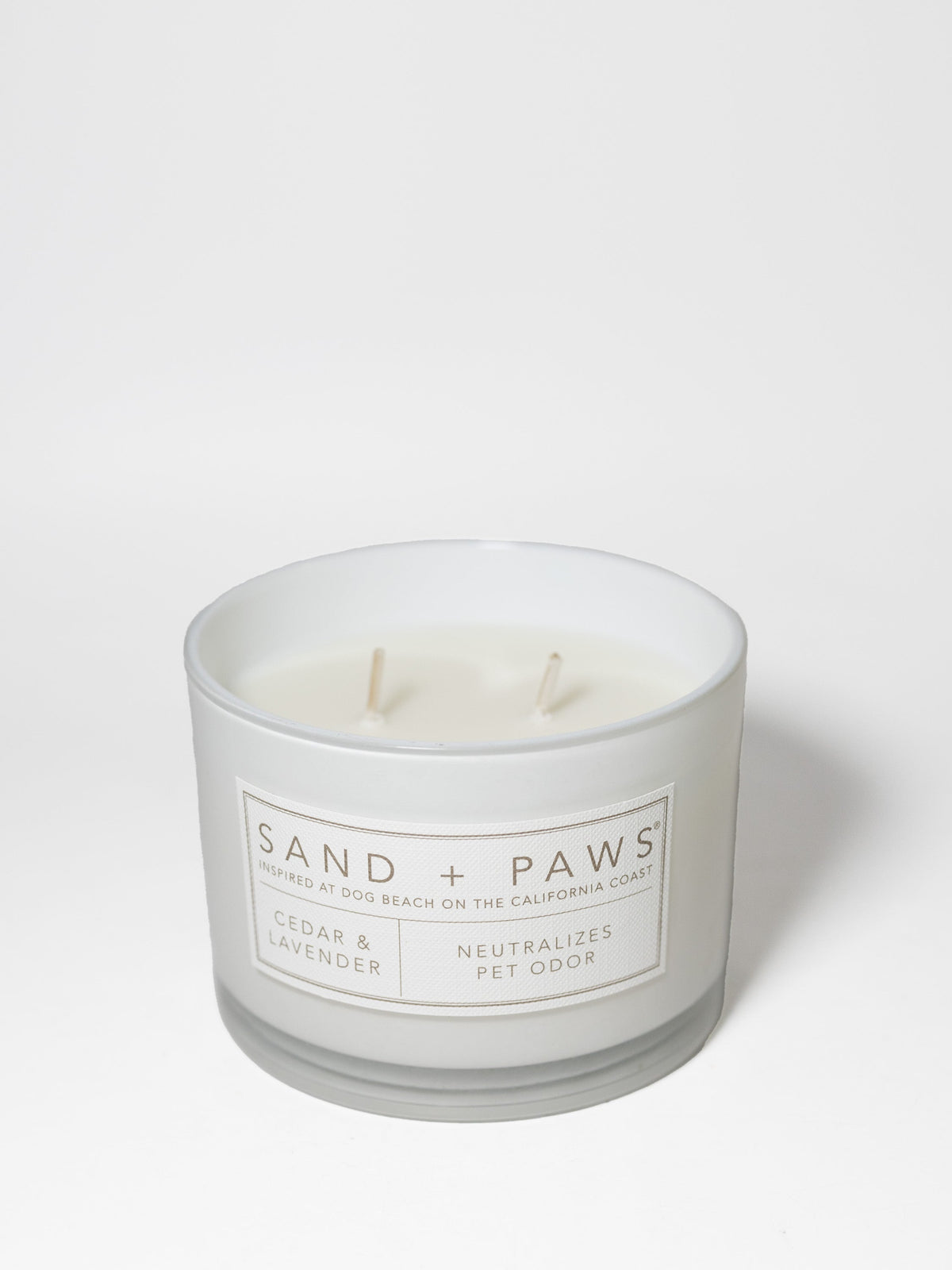 Sand + Paws Cedar & Lavender 12 oz aromatic scented candle