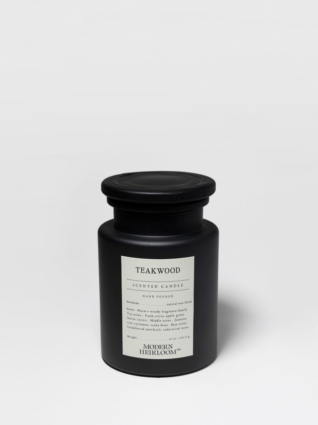 Teakwood 12 oz aromatic scented candle