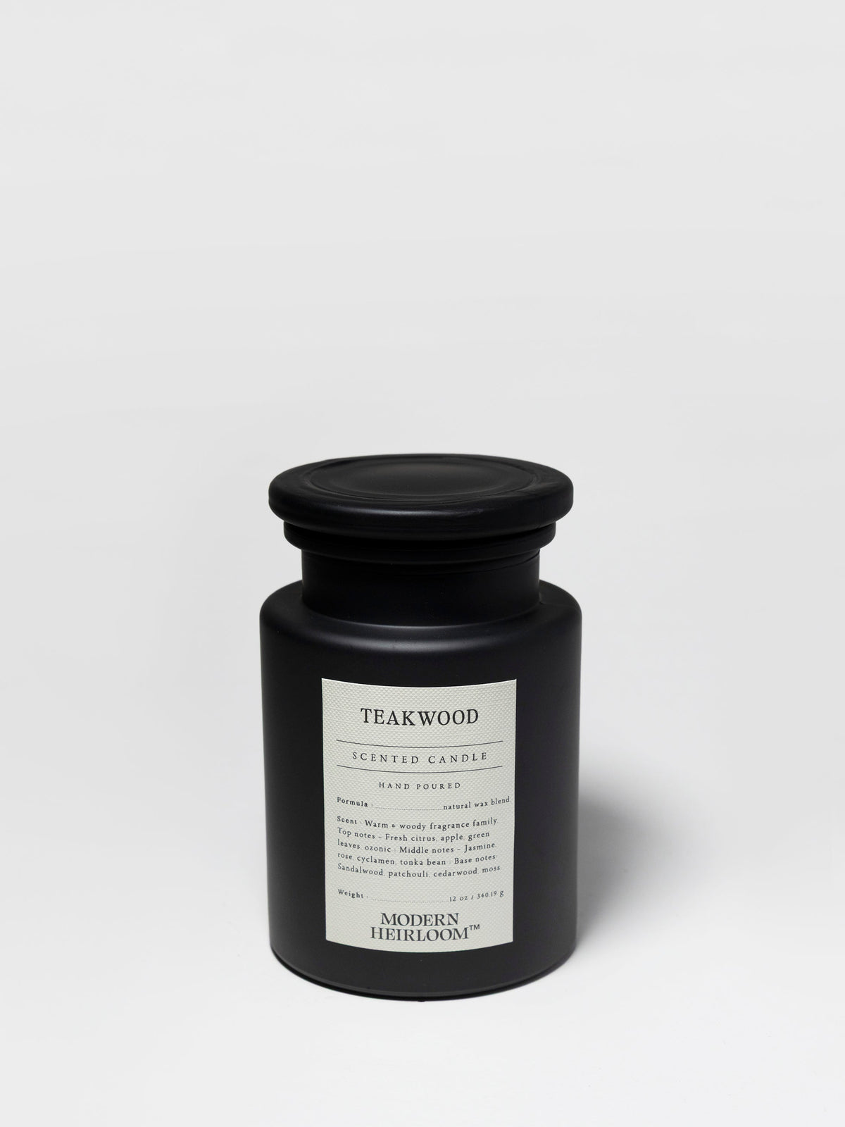 Teakwood 12 oz aromatic scented candle