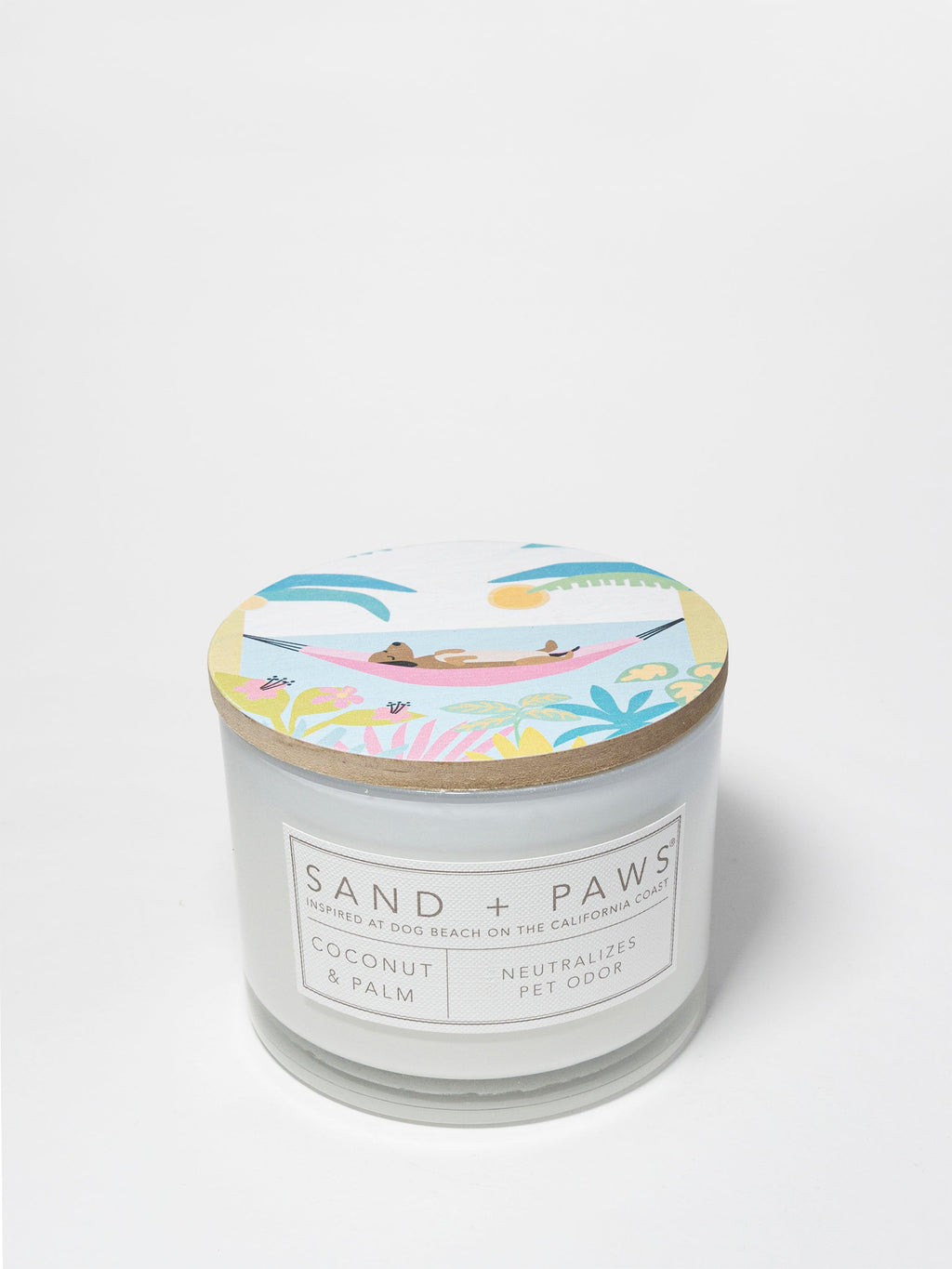 Sand + Paws Coconut & Palm 12 oz aromatic scented candle