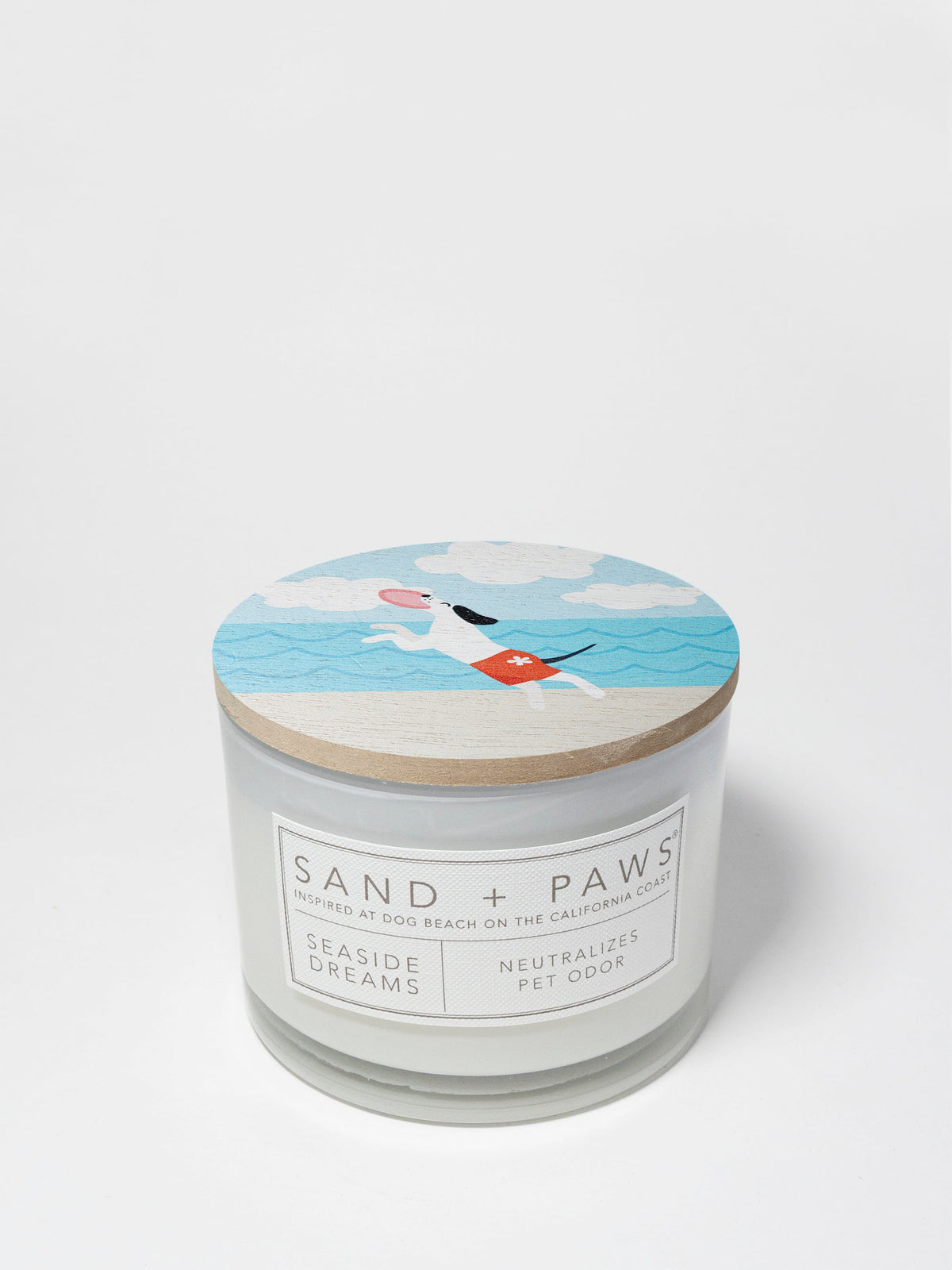 Sand + Paws Seaside Dreams 12 oz aromatic scented candle