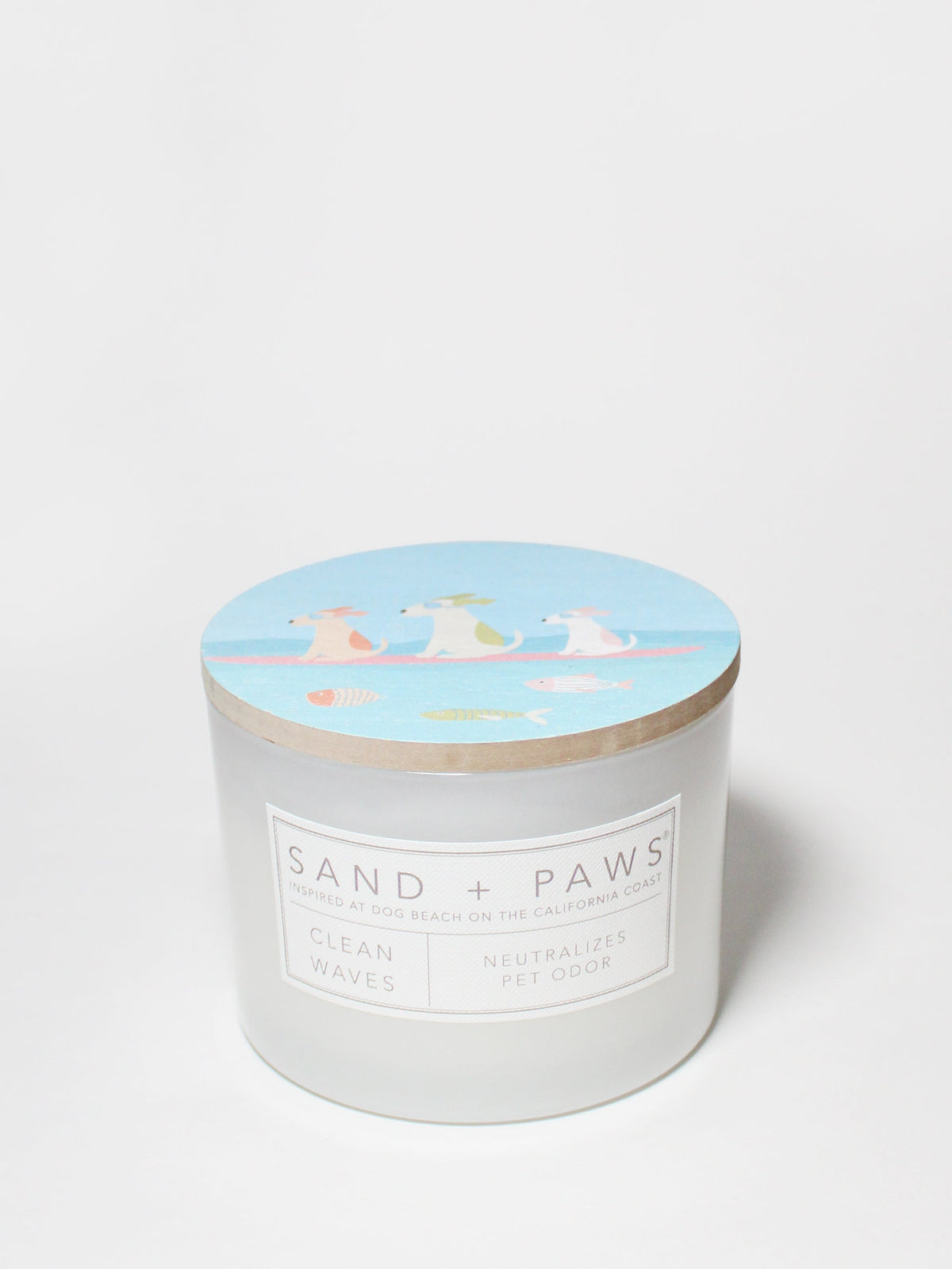 Sand + Paws Clean Waves 12 oz aromatic scented candle