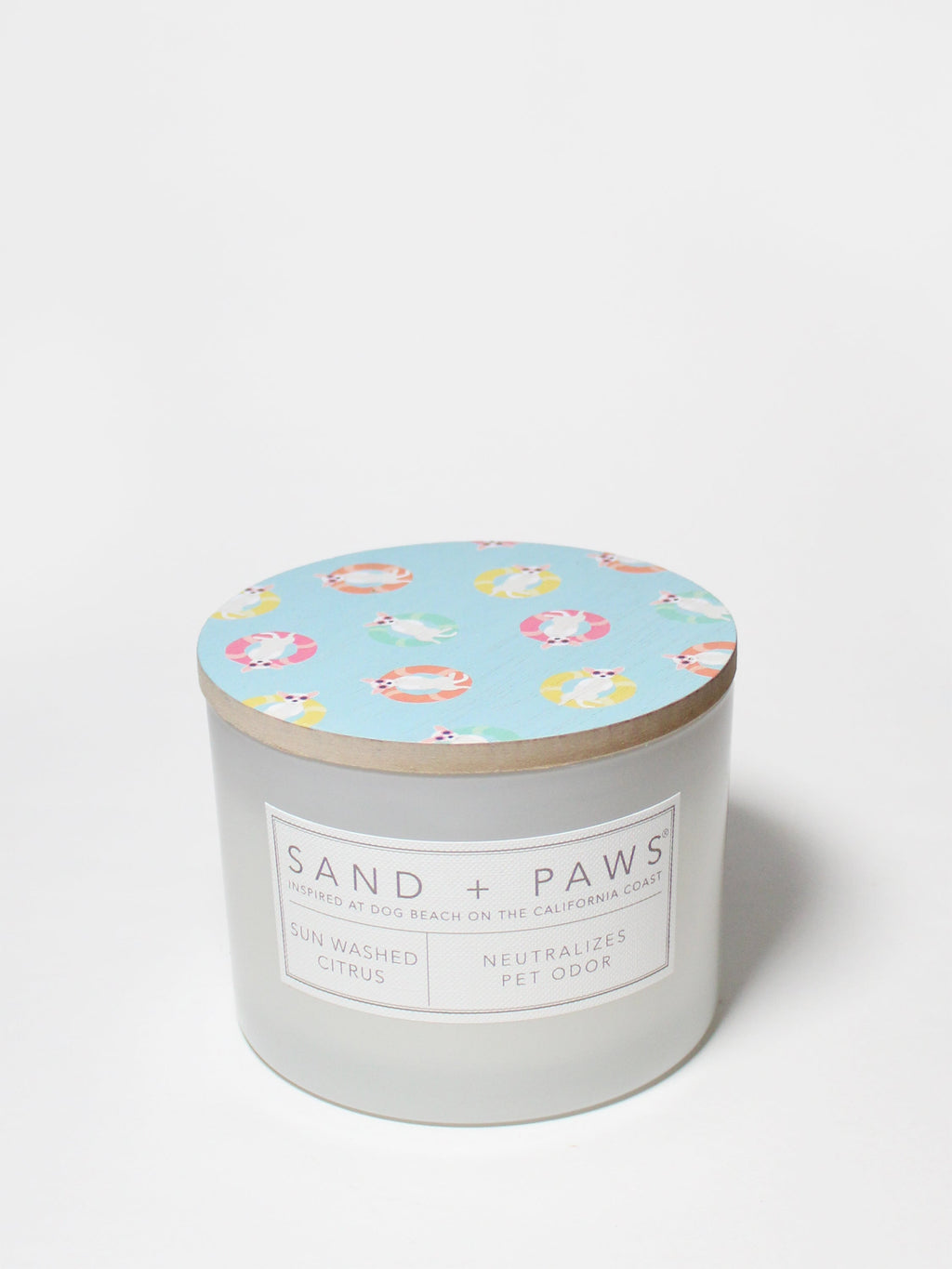Sand + Paws Sun Washed Citrus 12 oz aromatic scented candle