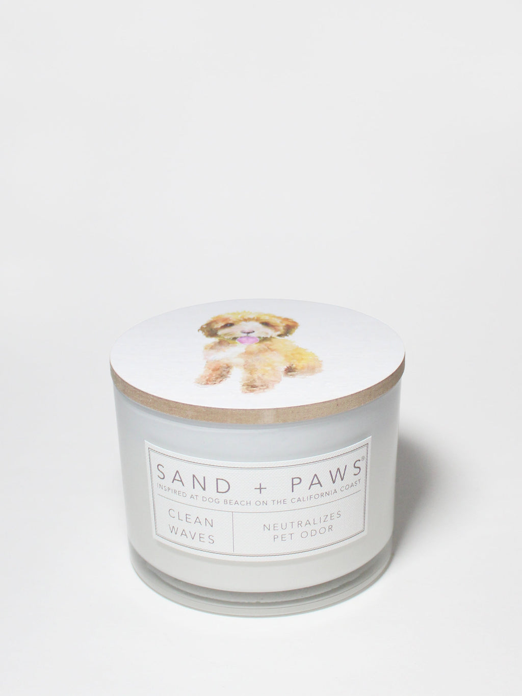 Sand + Paws Clean Waves 12 oz aromatic scented candle