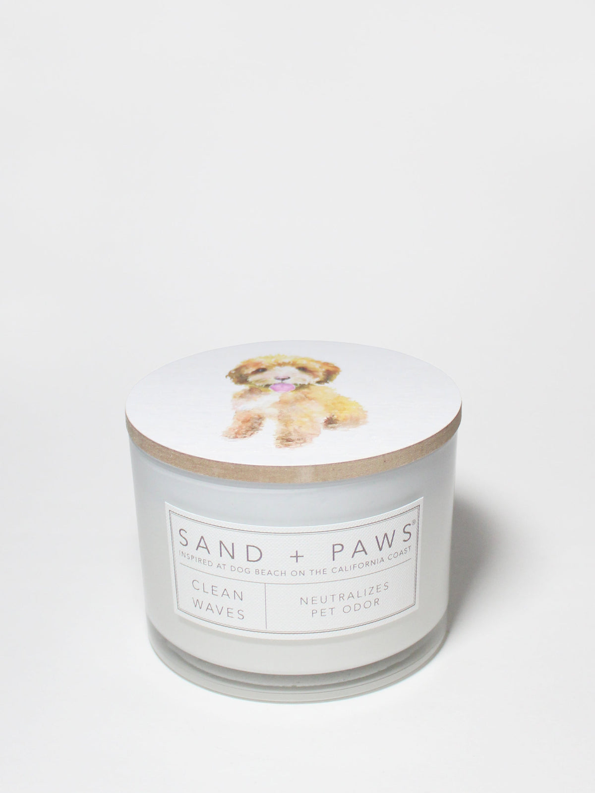 Sand + Paws Clean Waves 12 oz aromatic scented candle